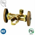 Thrifco Plumbing 1/2 Inch FIP x 3/8 Inch Comp x 3/8 Inch Comp Dual Outlet & Dual Shut Off Multi-Turn Angle Stop Valve 4405681